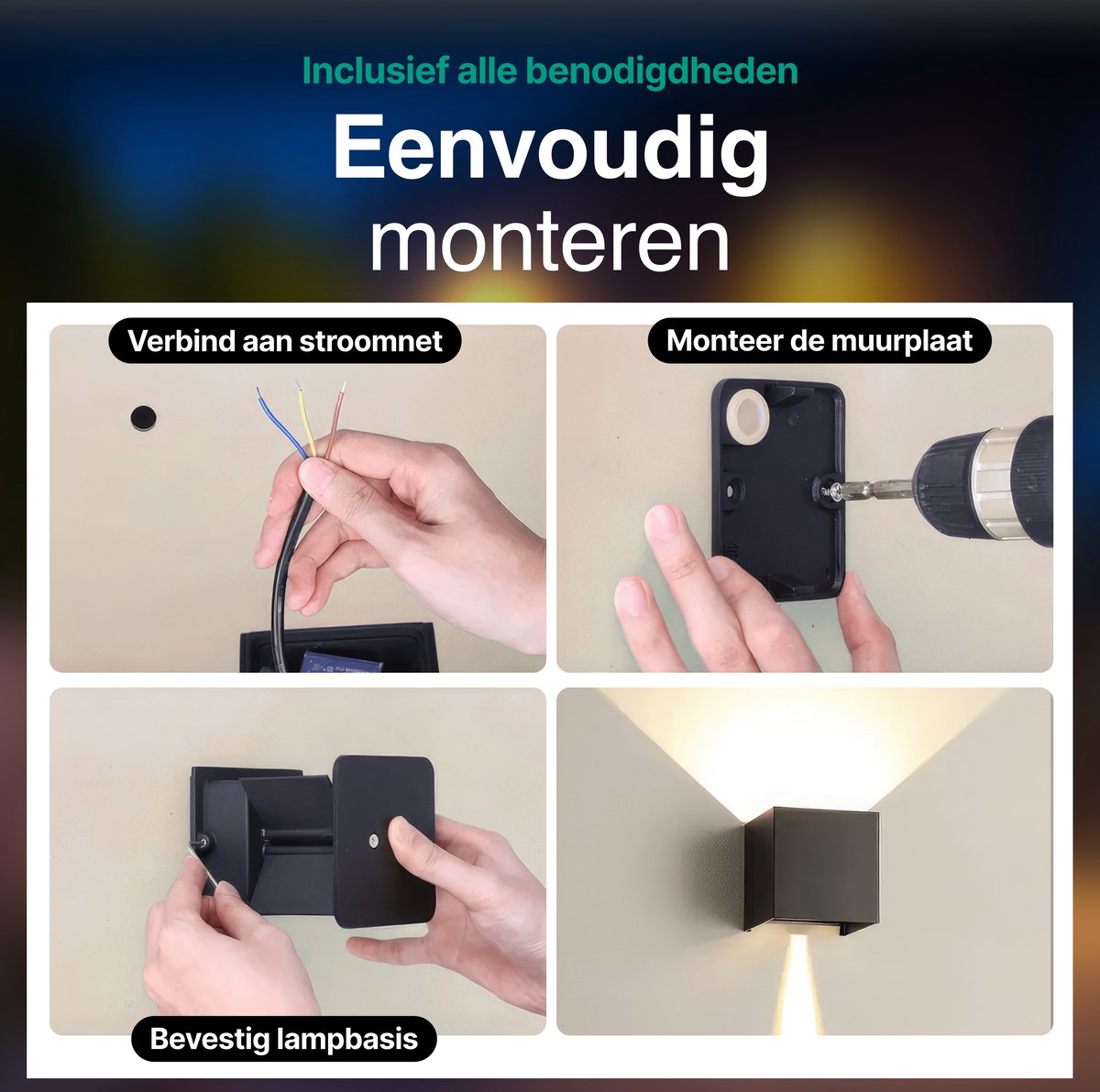 Wandlamp 4 stuks