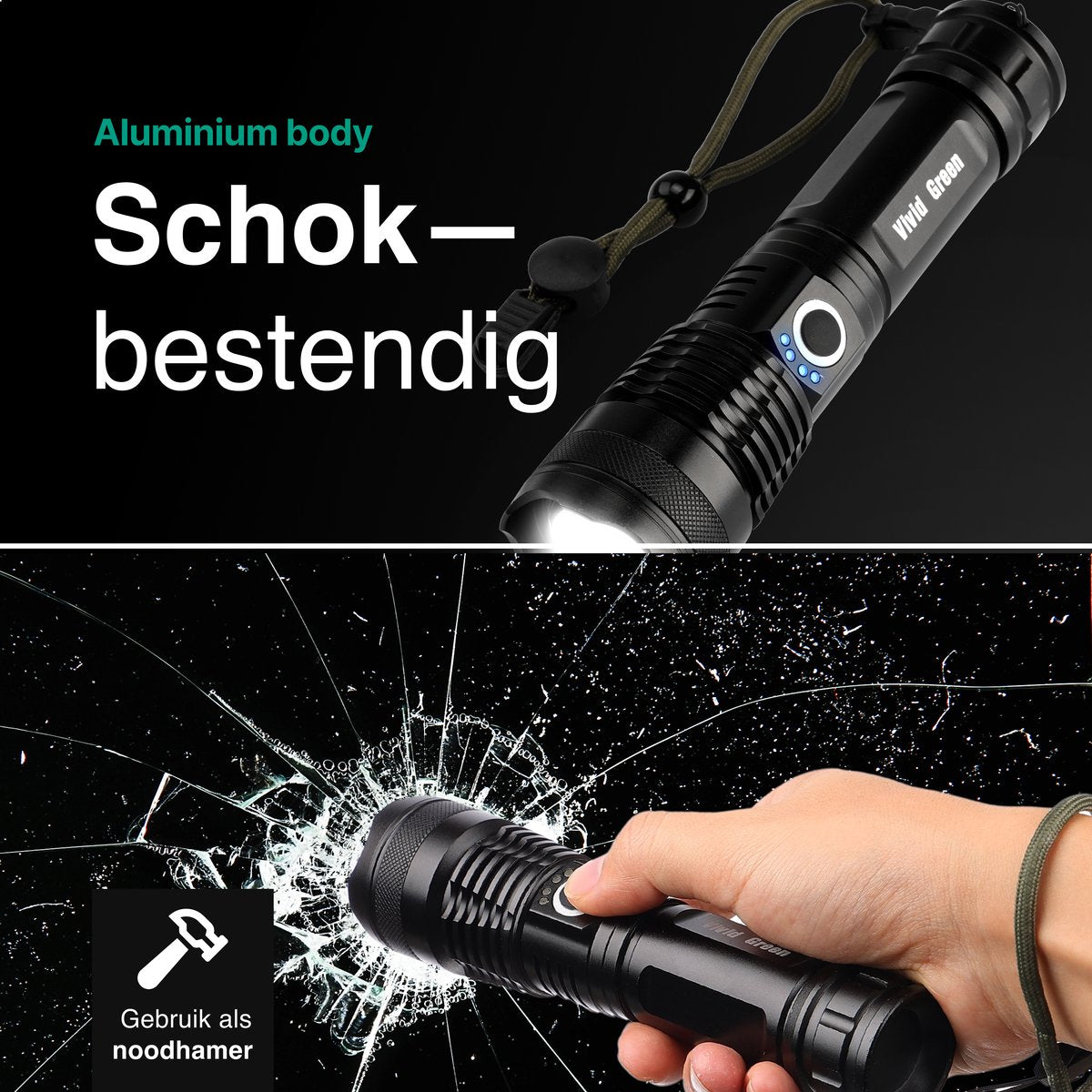 Zaklamp LED 5000mAh Oplaadbaar
