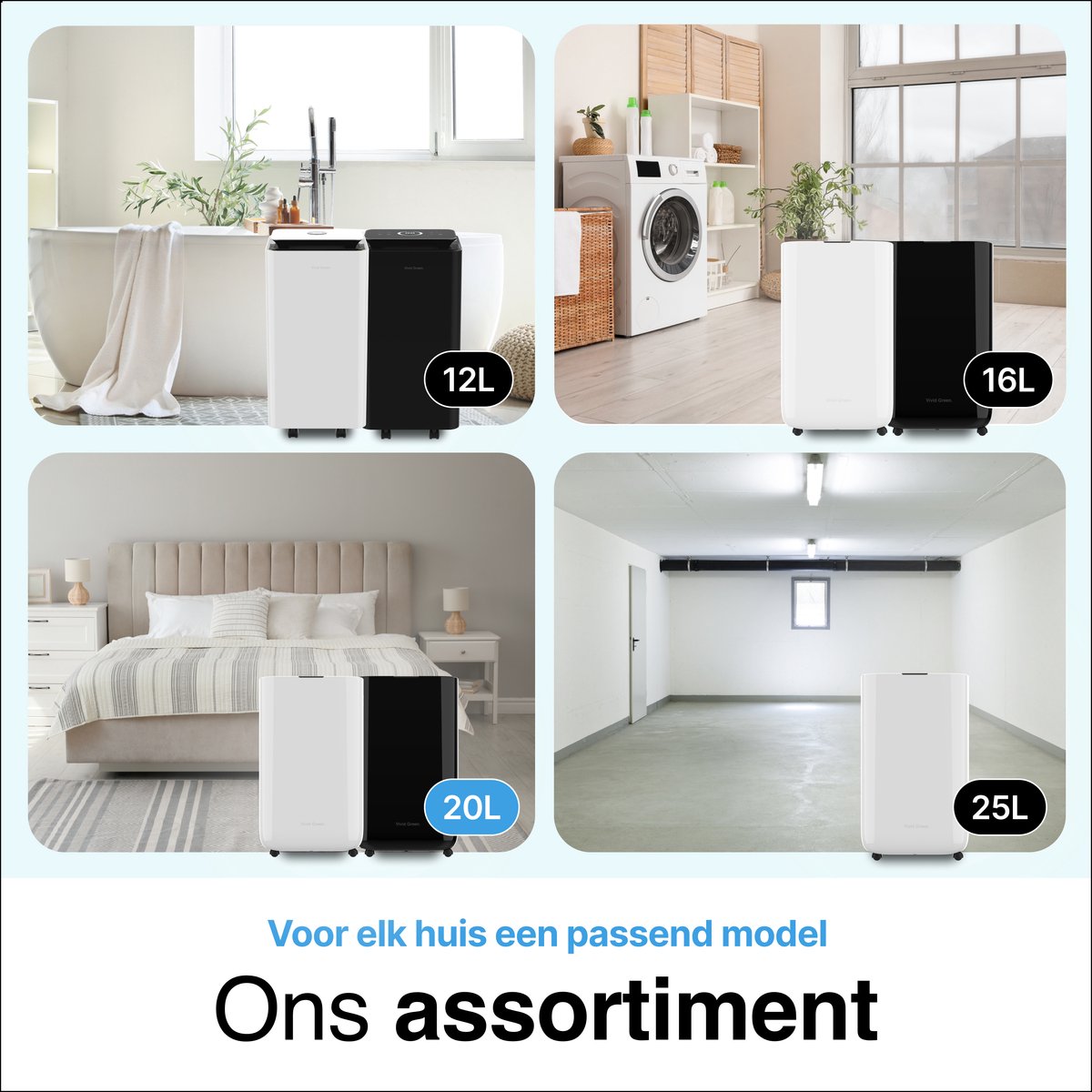 Luchtontvochtiger en Luchtreiniger 20L wit