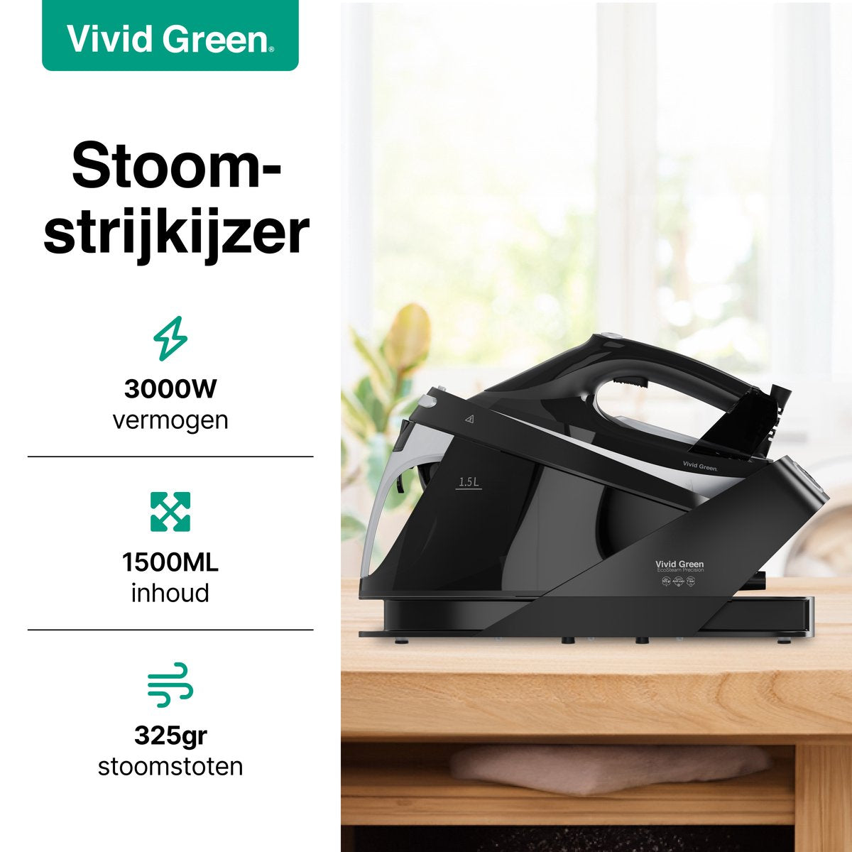 Stoomstrijkijzer met Stoomgenerator 3000W
