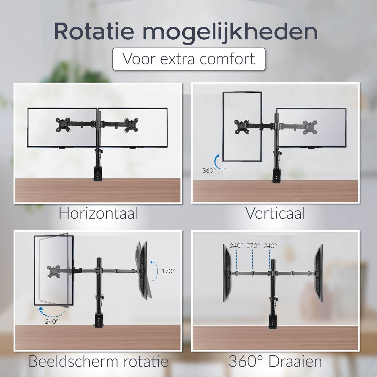 Dubbele Monitor Arm