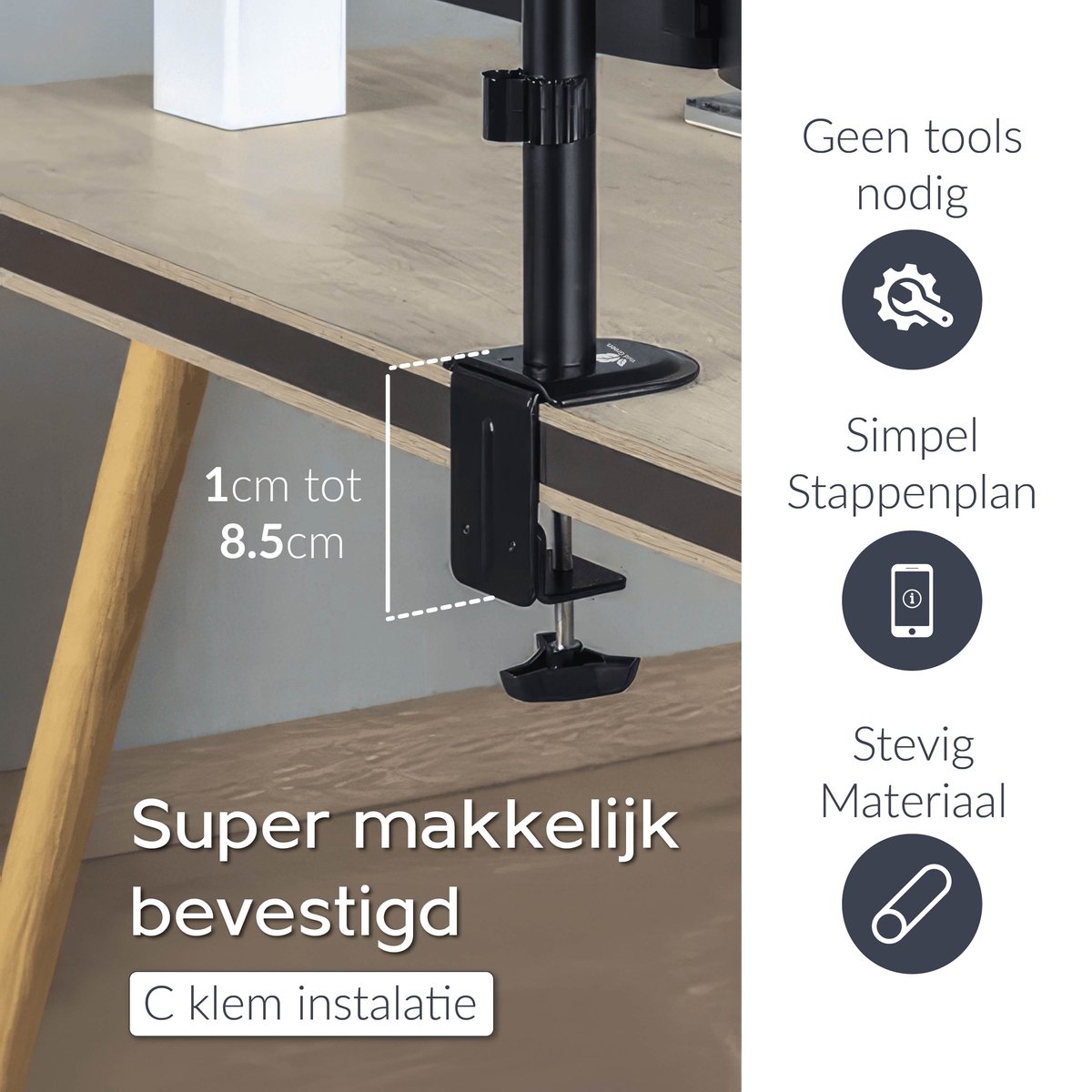 Dubbele Monitor Arm
