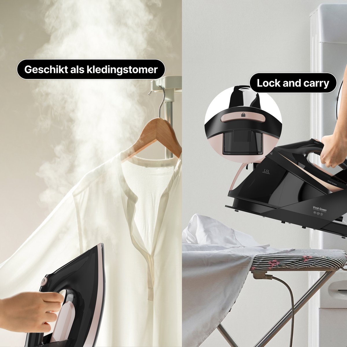 Stoomstrijkijzer met Stoomgenerator Rosé Goud