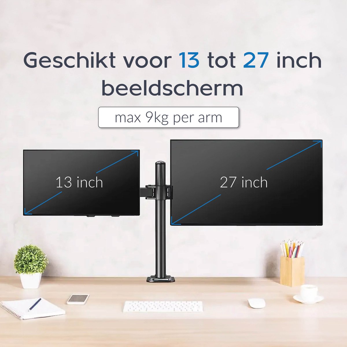 Dubbele Monitor Arm