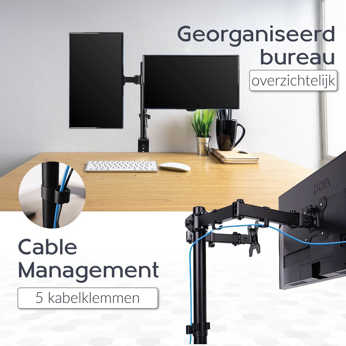 Dubbele Monitor Arm