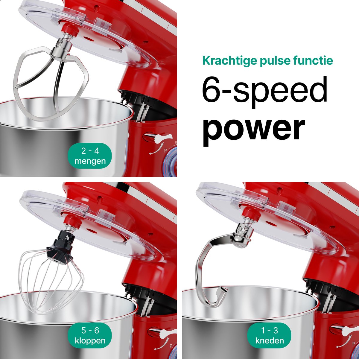 Vivid Green Keukenmachine Rood