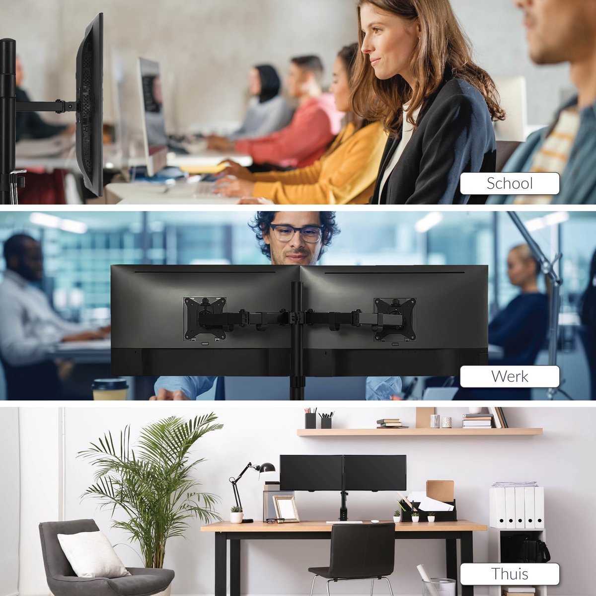 Dubbele Monitor Arm
