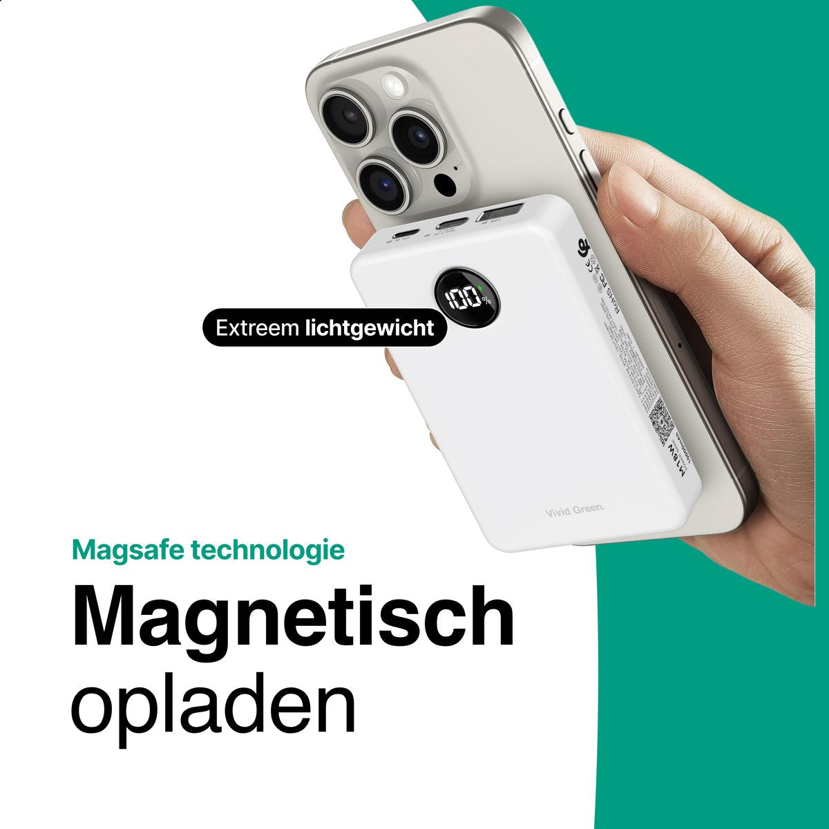 Draadloze Powerbank 10.000 mAh wit