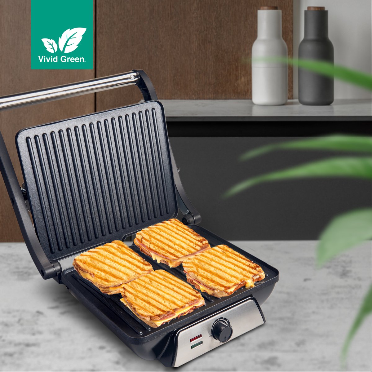 Tosti Apparaat XL voor 4 Tosti's met Temperatuurregeling