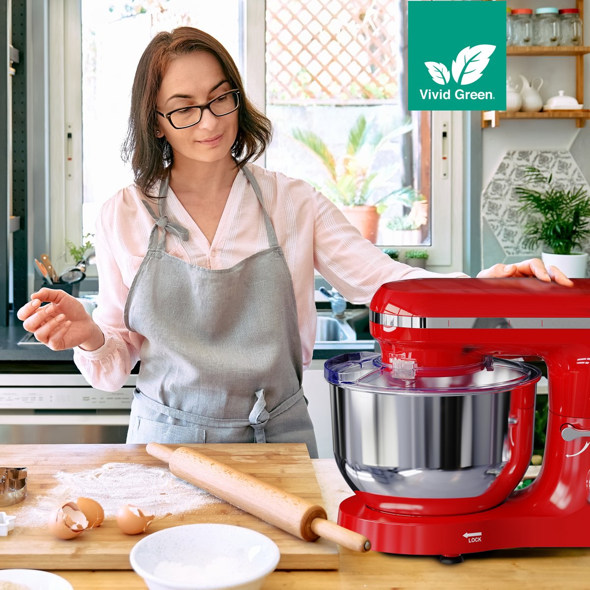 Vivid Green Keukenmachine Rood