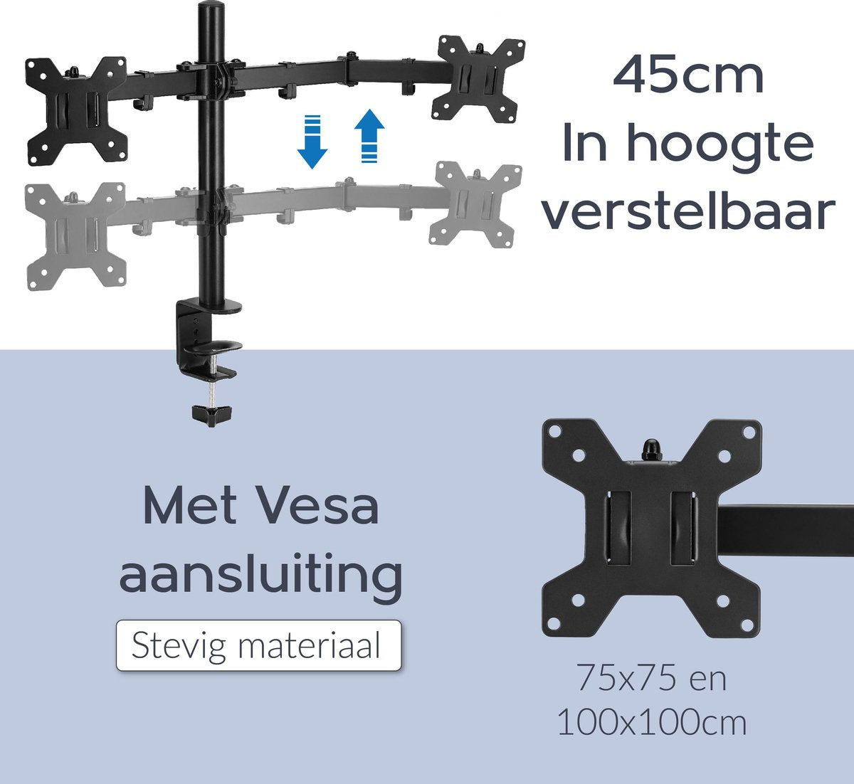 Dubbele Monitor Arm
