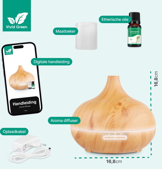 Vivid Green Aroma diffuser Lichtbruin