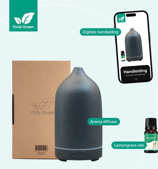 Vivid Green Aroma diffuser Keramiek
