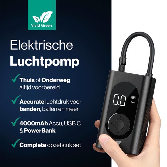 Vivid Green Elektrische Fietspomp