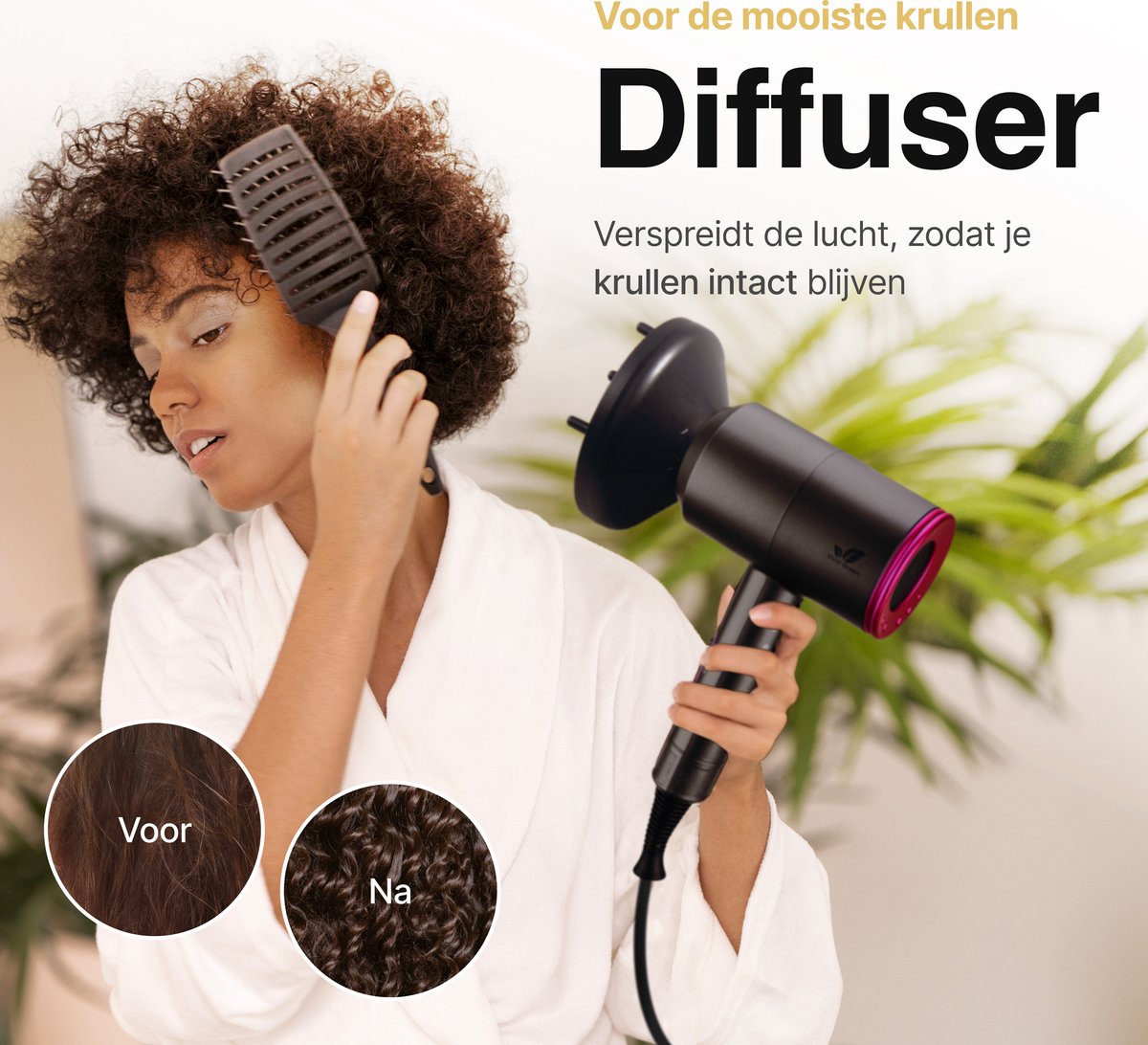 Vivid Green Föhn met Diffuser en Coolshot Technologie Zwart