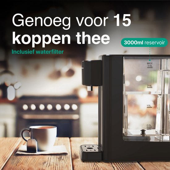 Vivid Green Heetwaterdispenser Zwart