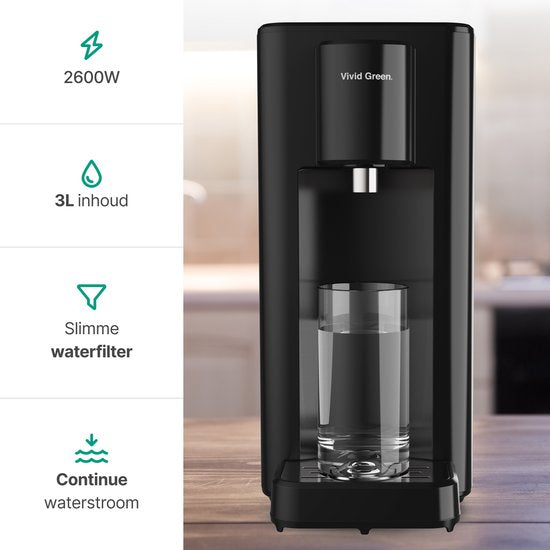 Vivid Green Heetwaterdispenser Zwart