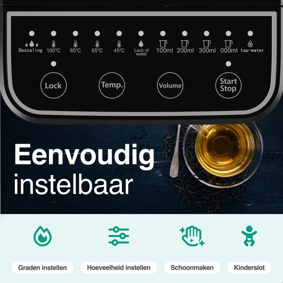 Vivid Green Heetwaterdispenser Zwart