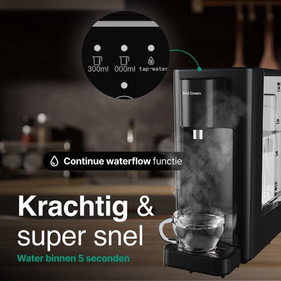 Vivid Green Heetwaterdispenser Zwart