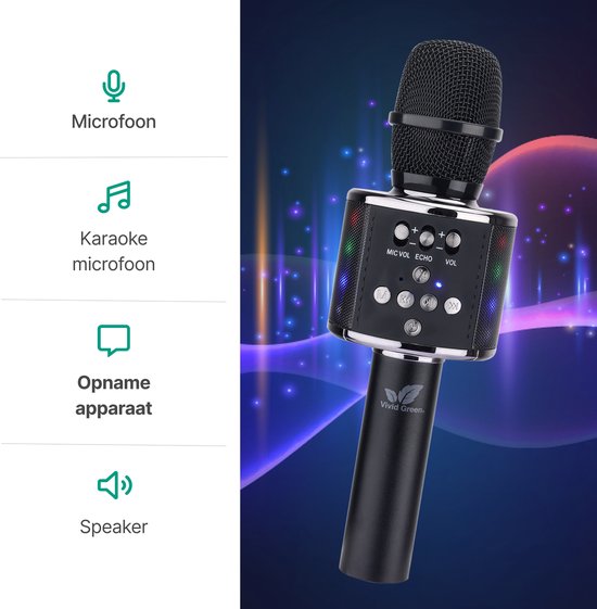 Vivid Green Karaoke Microfoon