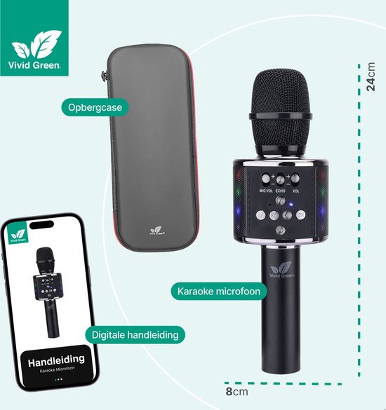 Vivid Green Karaoke Microfoon