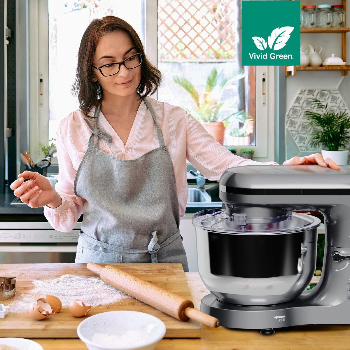 Vivid Green Keukenmachine met Display Antraciet