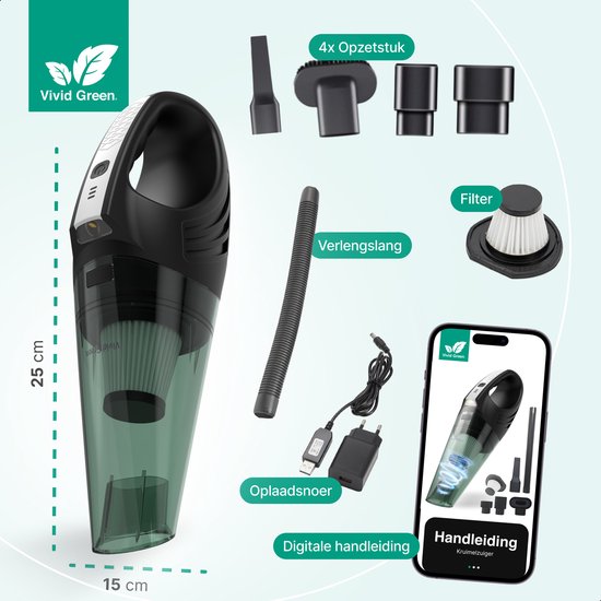 Vivid Green Kruimelzuiger Met Lamp Grijs