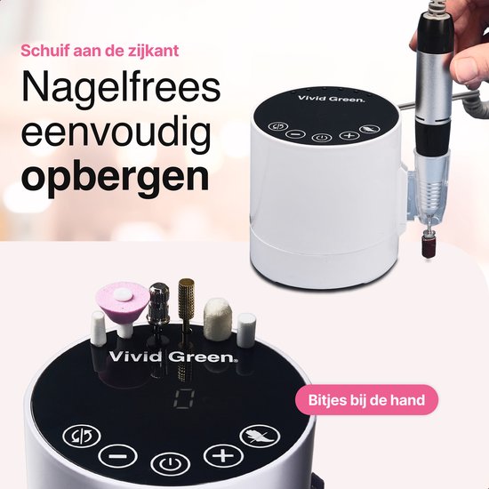 Vivid Green Elektrische Nagelvijl Wit