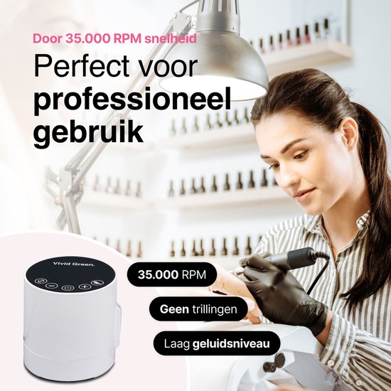 Vivid Green Elektrische Nagelvijl Wit