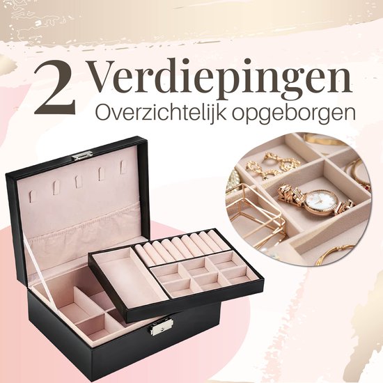 Vivid Green Sieradendoos met 2 Verdiepingen