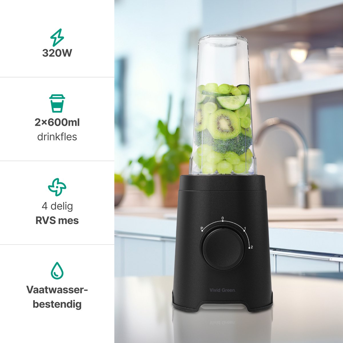 Vivid Green Smoothie Blender
