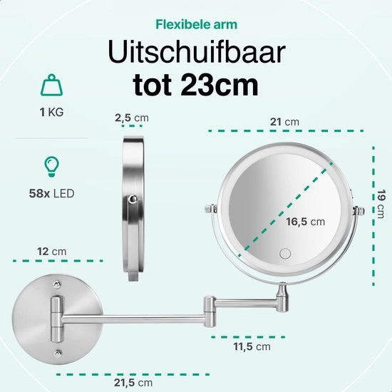 Vivid Green Make Up Spiegel met LED Verlichting
