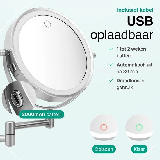 Vivid Green Make Up Spiegel met LED Verlichting
