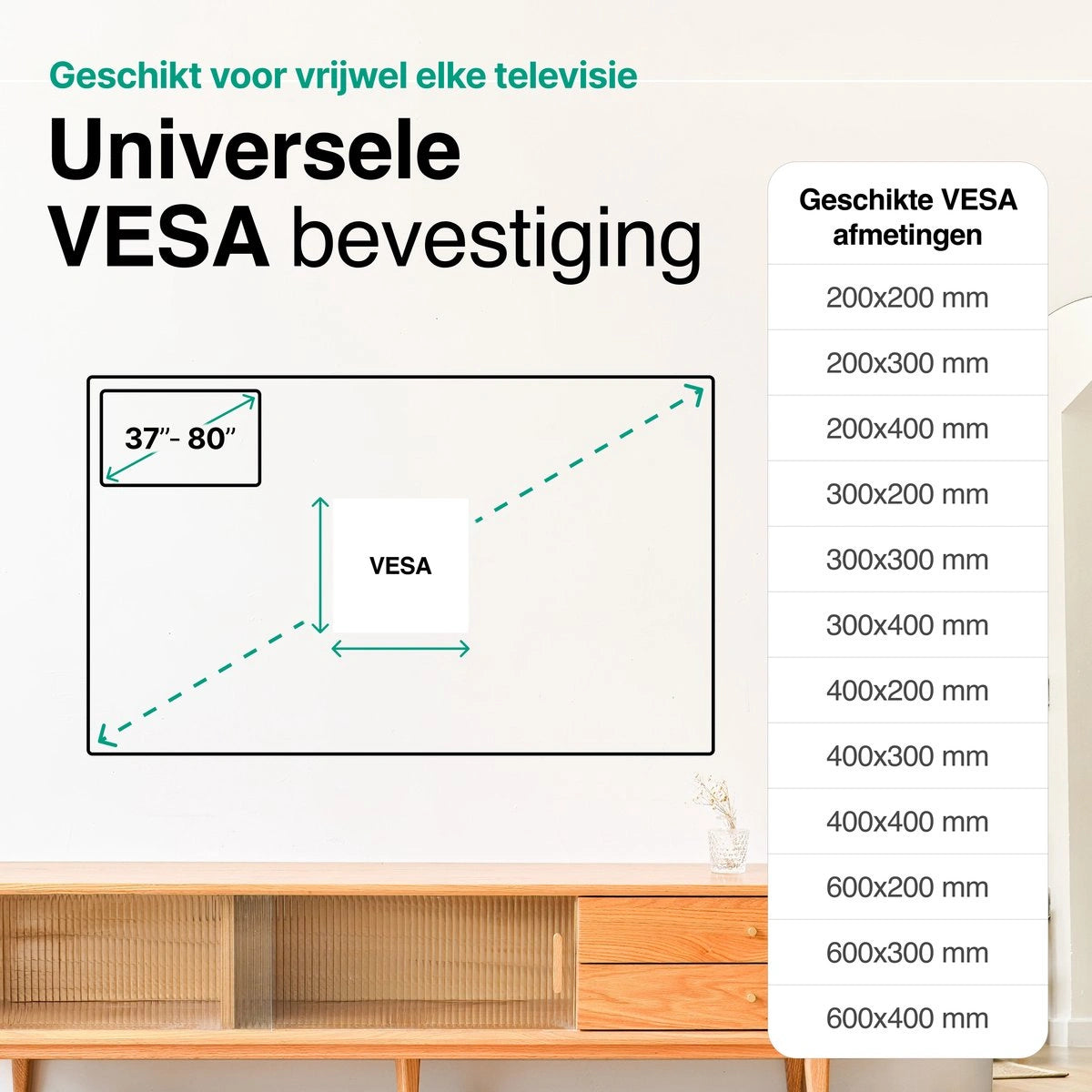 Vivid Green Tv Beugel Draaibaar en Kantelbaar