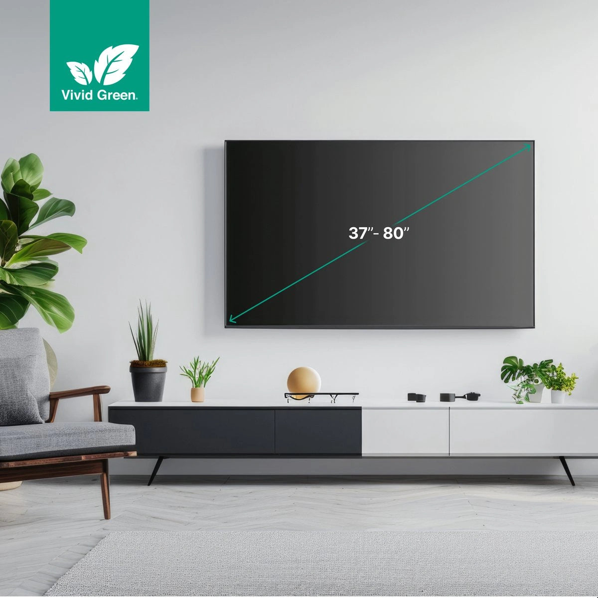 Vivid Green Tv Beugel Draaibaar en Kantelbaar
