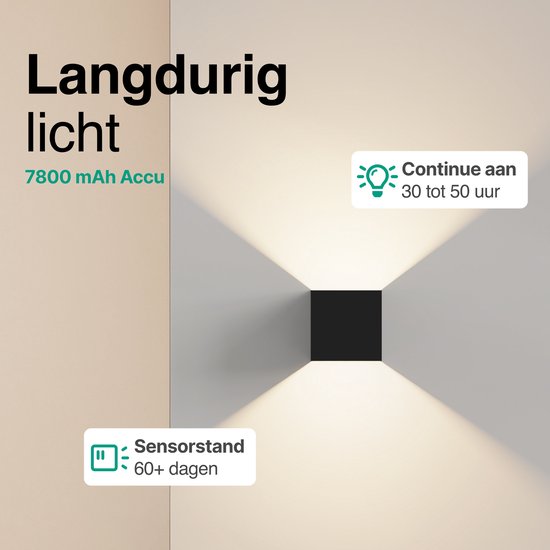 Vivid Green Wandlamp Oplaadbaar 4 Pack