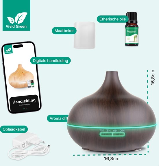 Vivid Green Aroma diffuser Donkerbruin
