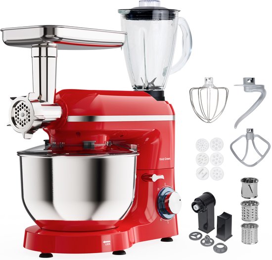Vivid Green Keukenmachine Multifunctioneel Rood
