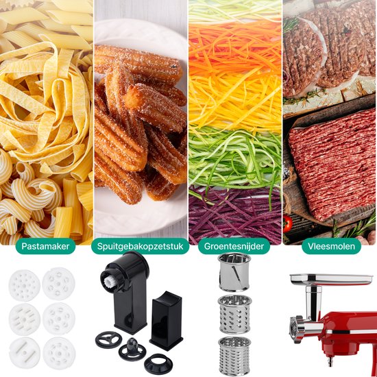 Vivid Green Keukenmachine Multifunctioneel Rood