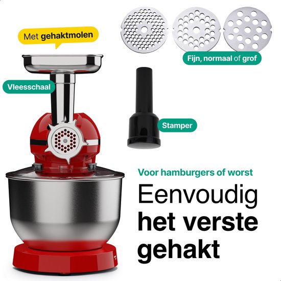 Vivid Green Keukenmachine Multifunctioneel Rood