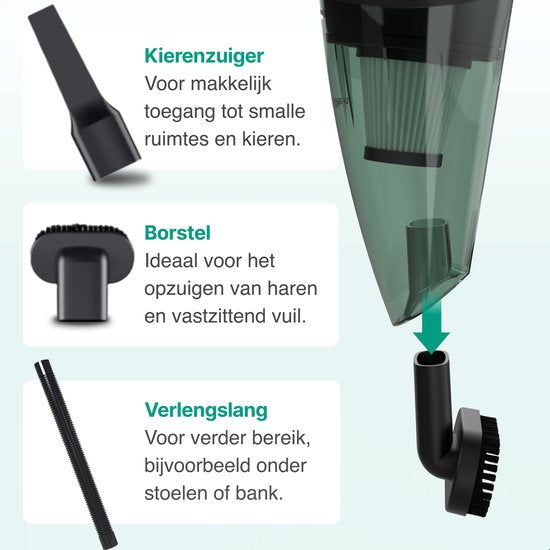 Vivid Green Kruimelzuiger Met Lamp Zwart