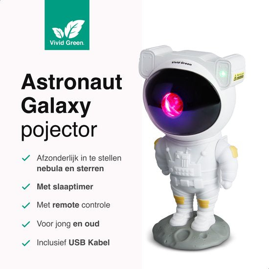 Vivid Green Astronaut Sterrenprojector