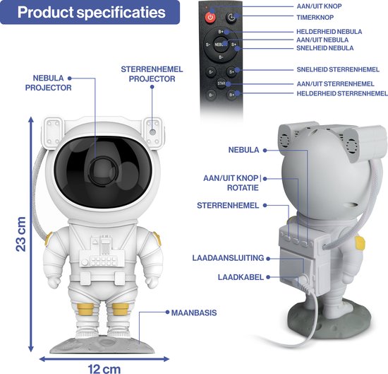Vivid Green Astronaut Sterrenprojector