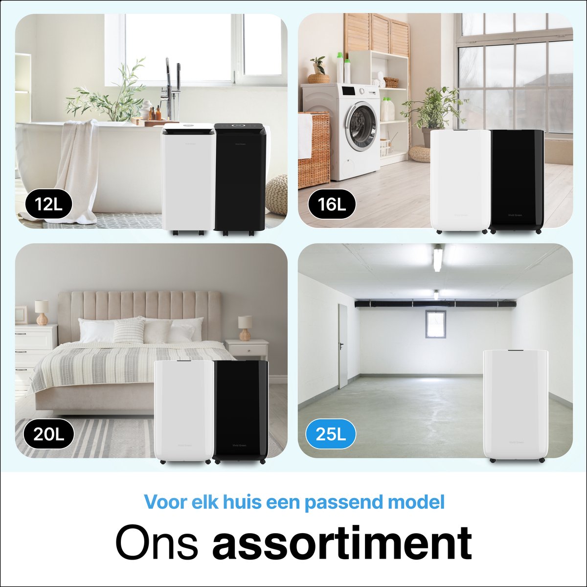 Luchtontvochtiger en Luchtreiniger 25L wit