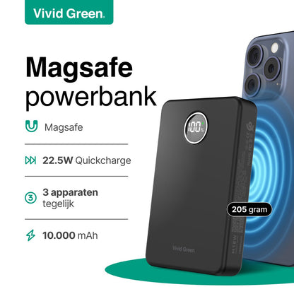 Draadloze Powerbank 10.000 mAh zwart