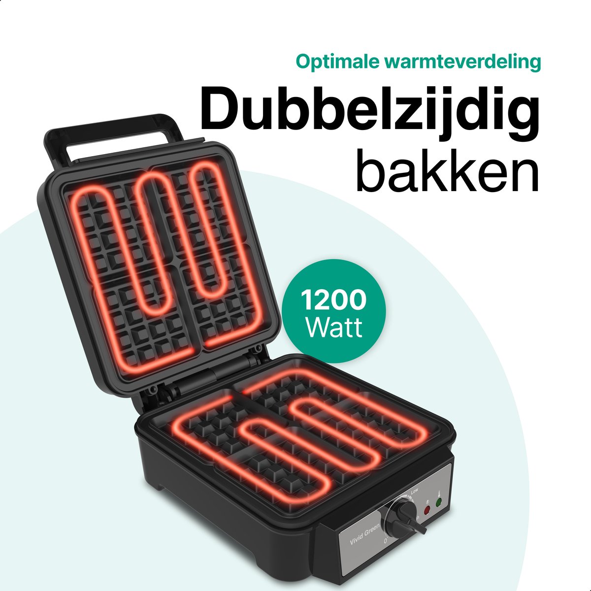 Wafelijzer voor 4 Wafels
