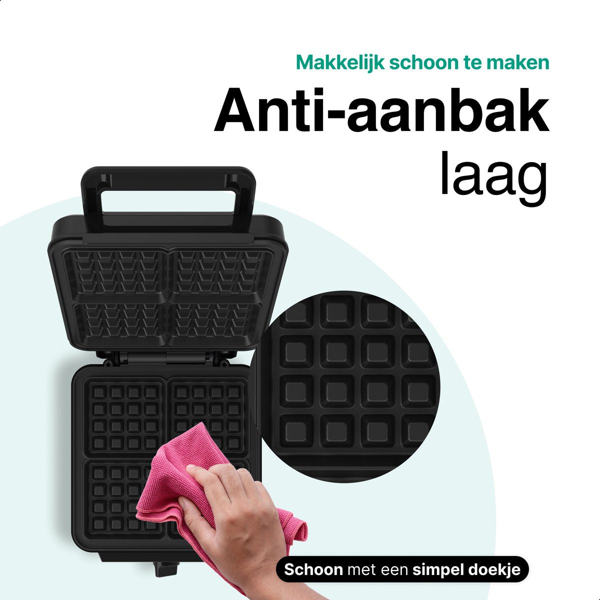 Wafelijzer voor 4 Wafels