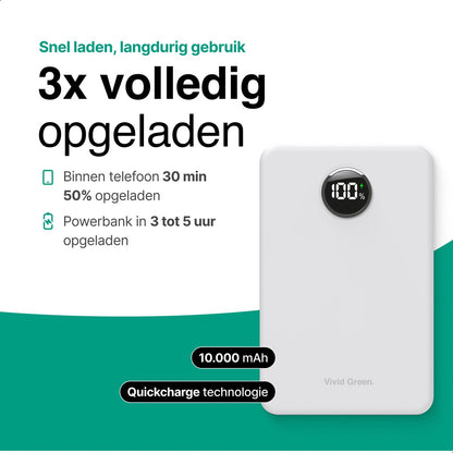 Draadloze Powerbank 10.000 mAh wit