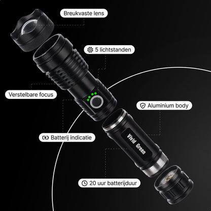 Zaklamp LED 5000mAh Oplaadbaar