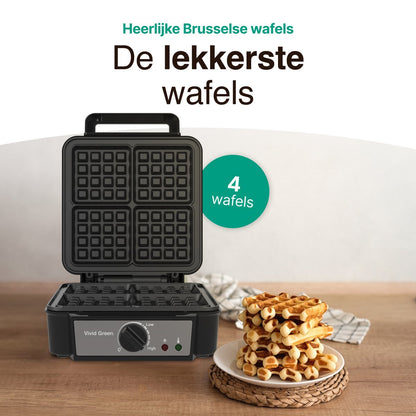 Wafelijzer voor 4 Wafels